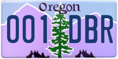 OR license plate 001DBR