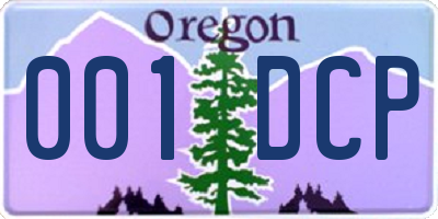 OR license plate 001DCP