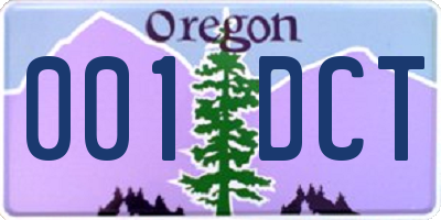 OR license plate 001DCT