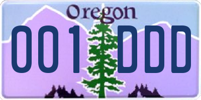 OR license plate 001DDD