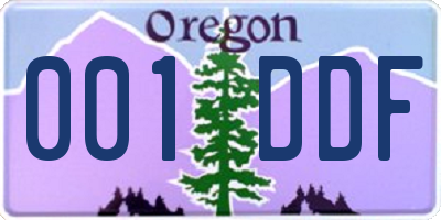 OR license plate 001DDF