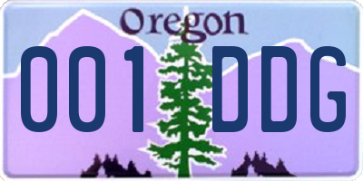 OR license plate 001DDG