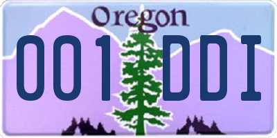 OR license plate 001DDI