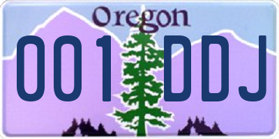 OR license plate 001DDJ