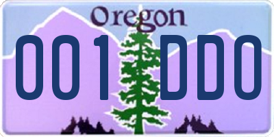 OR license plate 001DDO