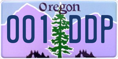 OR license plate 001DDP