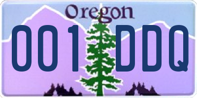 OR license plate 001DDQ