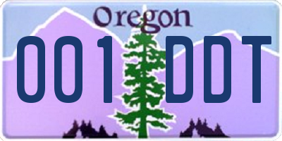 OR license plate 001DDT