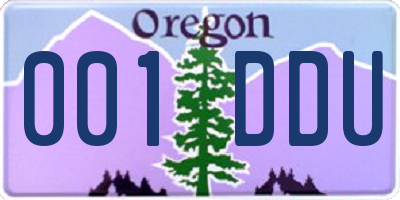 OR license plate 001DDU