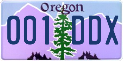 OR license plate 001DDX