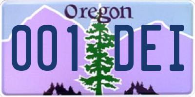 OR license plate 001DEI