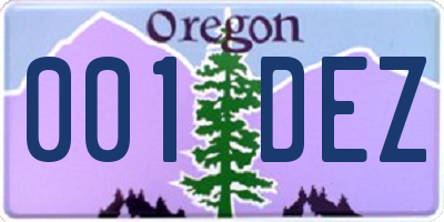 OR license plate 001DEZ