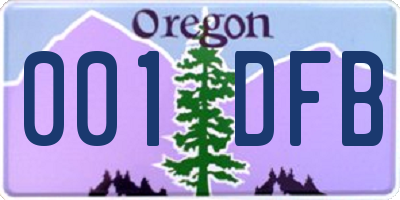 OR license plate 001DFB