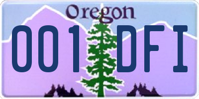 OR license plate 001DFI