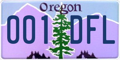 OR license plate 001DFL