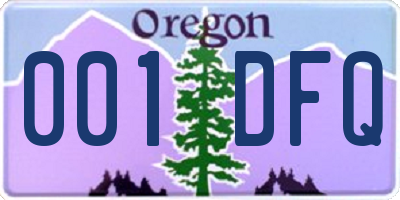 OR license plate 001DFQ