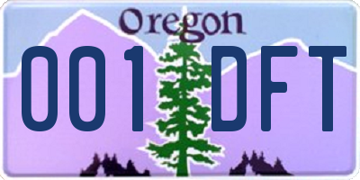 OR license plate 001DFT