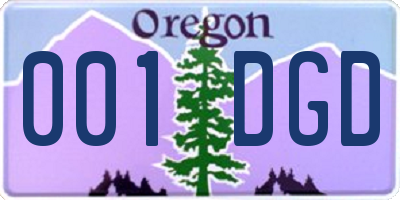 OR license plate 001DGD