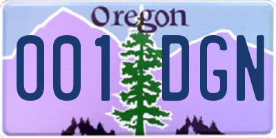 OR license plate 001DGN