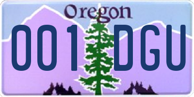 OR license plate 001DGU