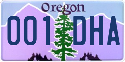 OR license plate 001DHA