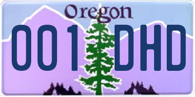 OR license plate 001DHD