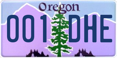 OR license plate 001DHE