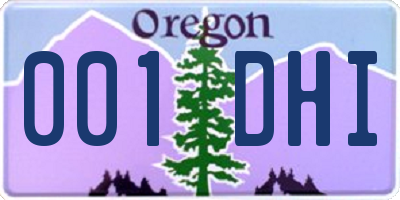 OR license plate 001DHI