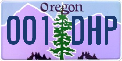 OR license plate 001DHP