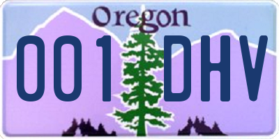 OR license plate 001DHV