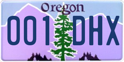 OR license plate 001DHX