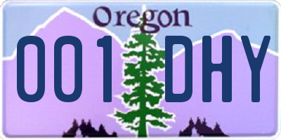 OR license plate 001DHY