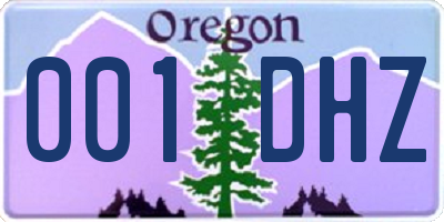 OR license plate 001DHZ