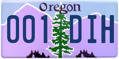 OR license plate 001DIH