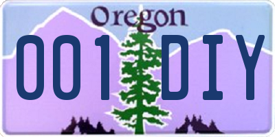 OR license plate 001DIY