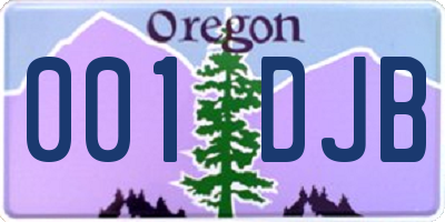 OR license plate 001DJB