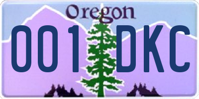 OR license plate 001DKC