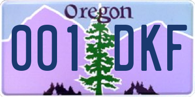 OR license plate 001DKF
