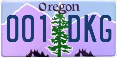 OR license plate 001DKG