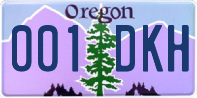 OR license plate 001DKH