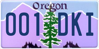 OR license plate 001DKI