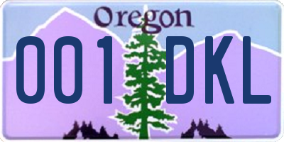 OR license plate 001DKL