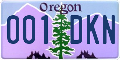 OR license plate 001DKN