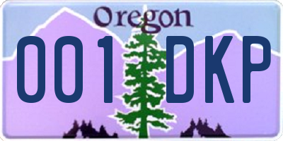 OR license plate 001DKP