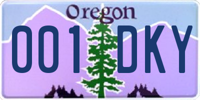 OR license plate 001DKY