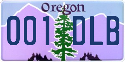 OR license plate 001DLB