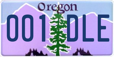 OR license plate 001DLE