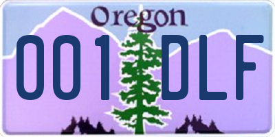 OR license plate 001DLF