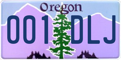 OR license plate 001DLJ