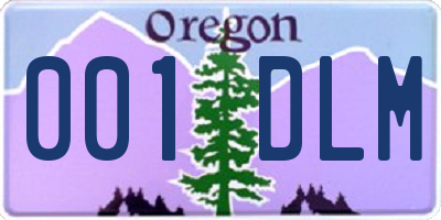 OR license plate 001DLM